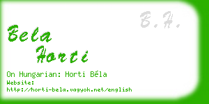 bela horti business card